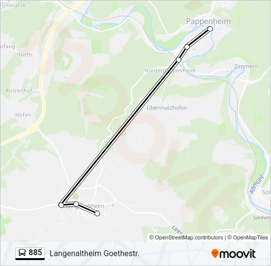 885 Bus Line Map