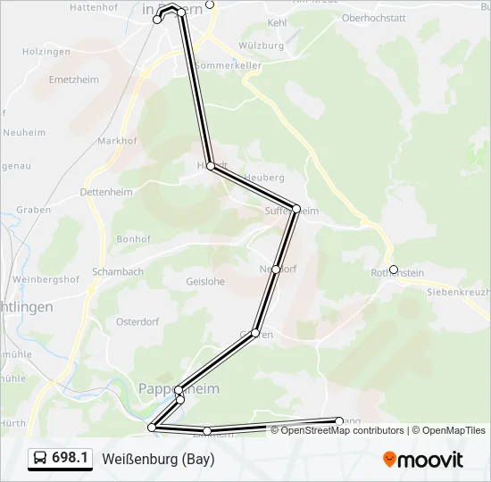 698.1 Bus Line Map