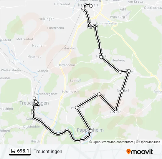 698.1 Bus Line Map