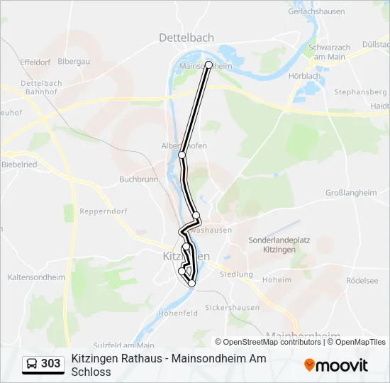 303 Bus Line Map