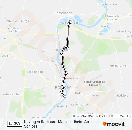 303 Bus Line Map