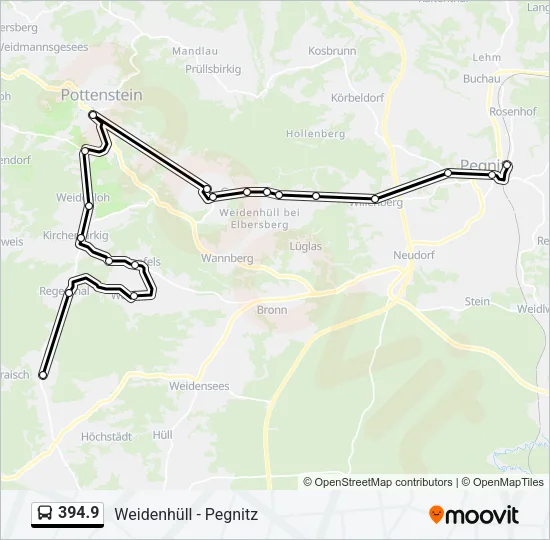 Автобус 394.9: карта маршрута