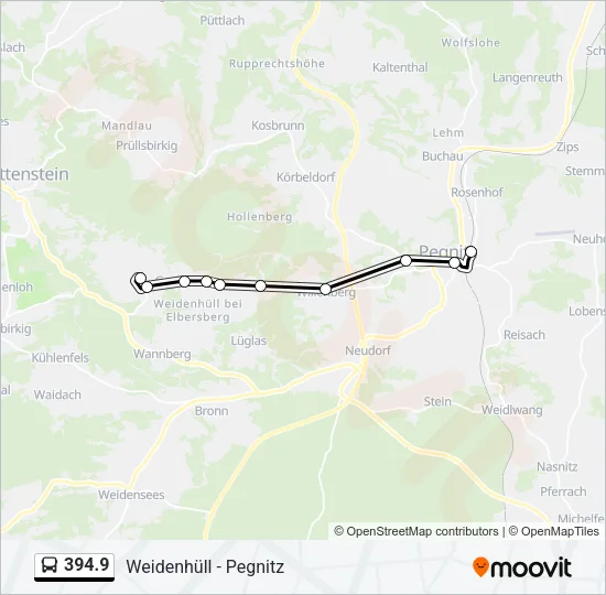 Автобус 394.9: карта маршрута