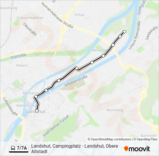7/7A Bus Line Map