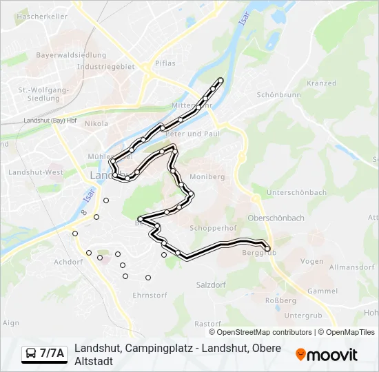 7/7A Bus Line Map