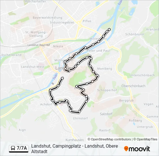 7/7A Bus Line Map