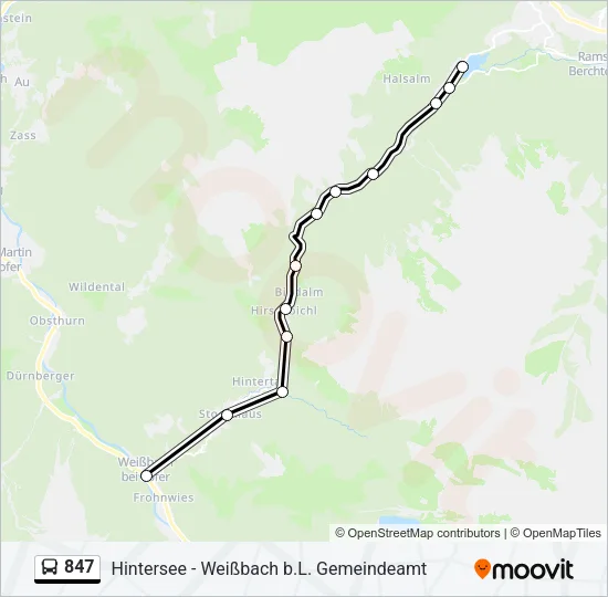 847 Bus Line Map