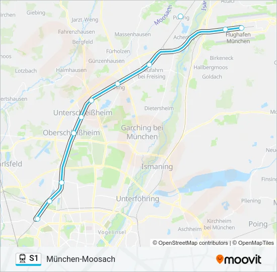 Поезд S1: карта маршрута
