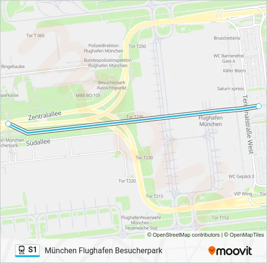 Поезд S1: карта маршрута