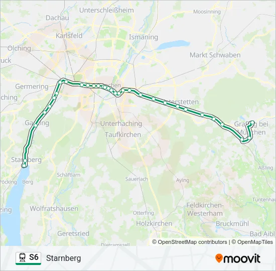 Поезд S6: карта маршрута