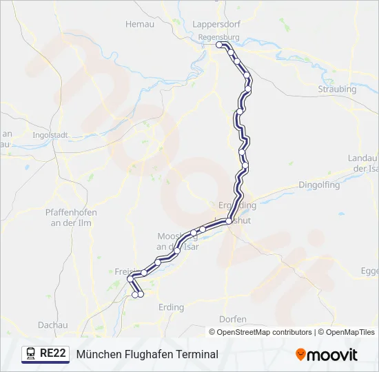 RE22 Train Line Map