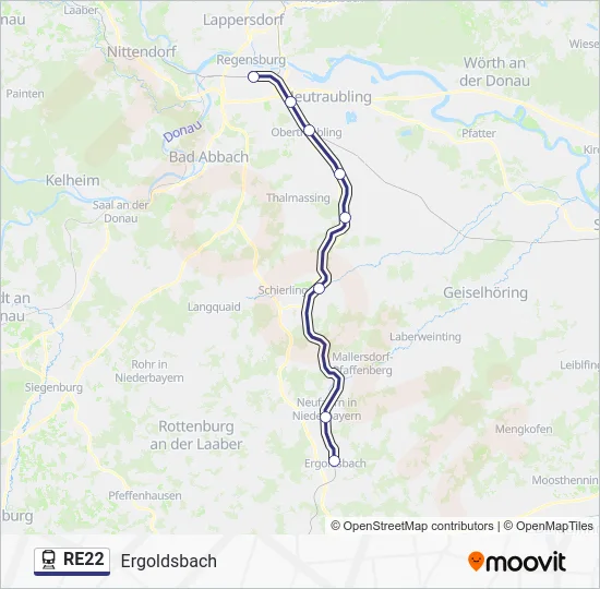  RE22: карта маршрута