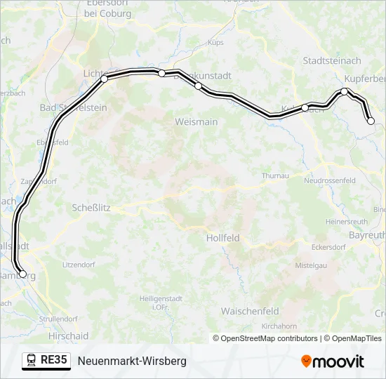 RE35 Train Line Map