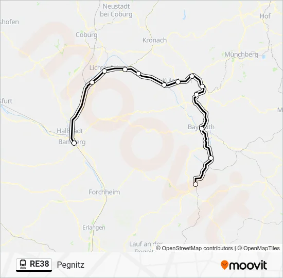  RE38: карта маршрута