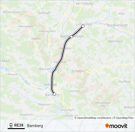 RE38 Train Line Map