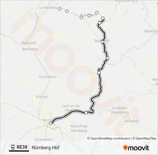 RE38 Train Line Map
