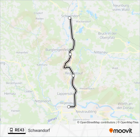  RE43: карта маршрута