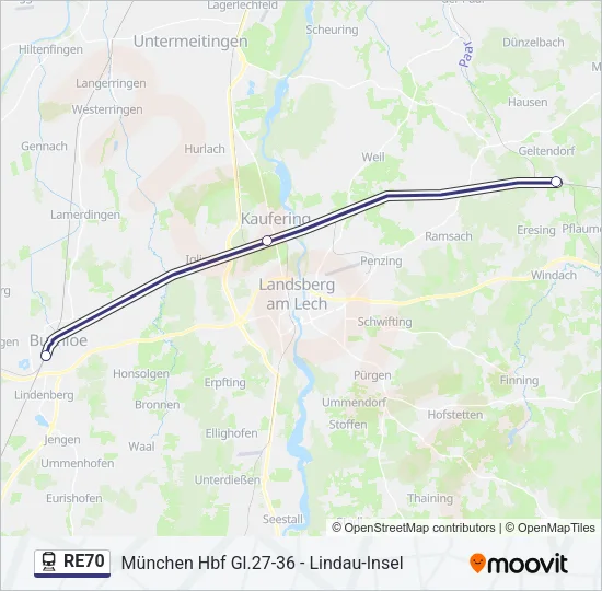 RE70 Train Line Map