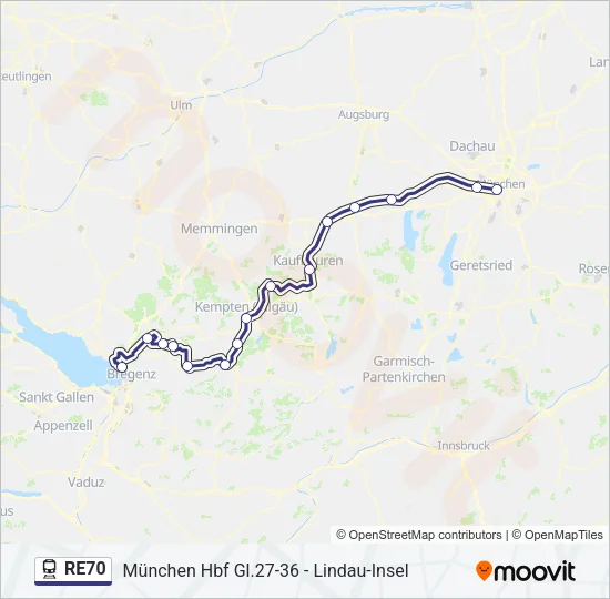 RE70 Train Line Map