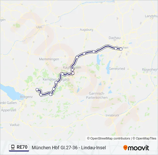 RE70 Train Line Map