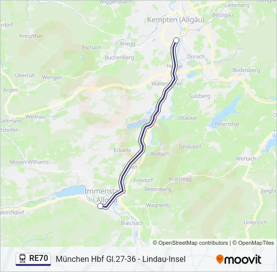 RE70 Train Line Map