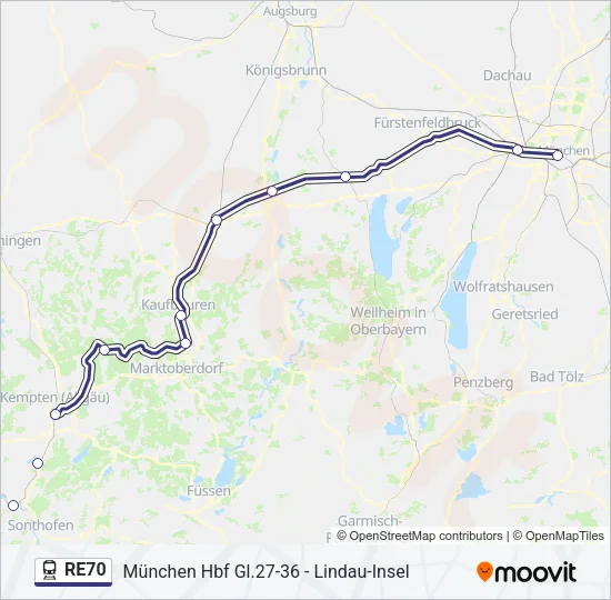 RE70 Train Line Map