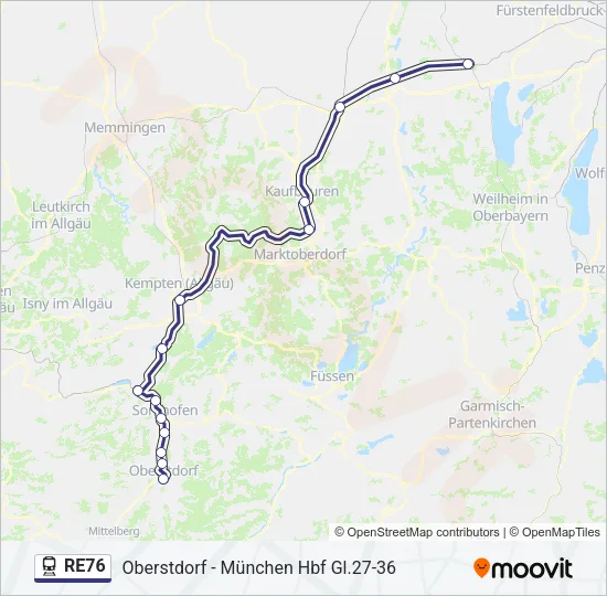 RE76 Train Line Map