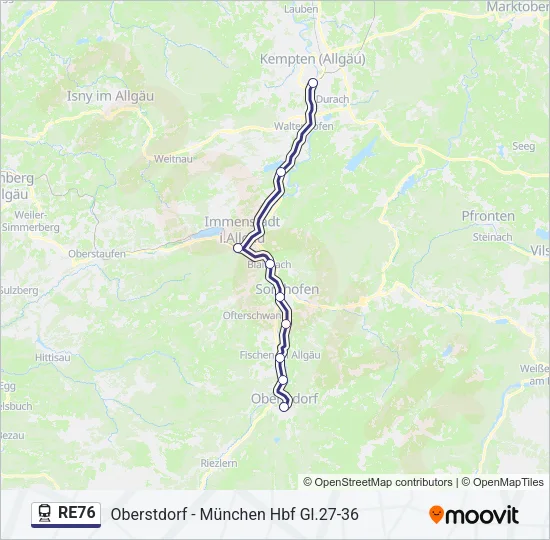 RE76 Train Line Map