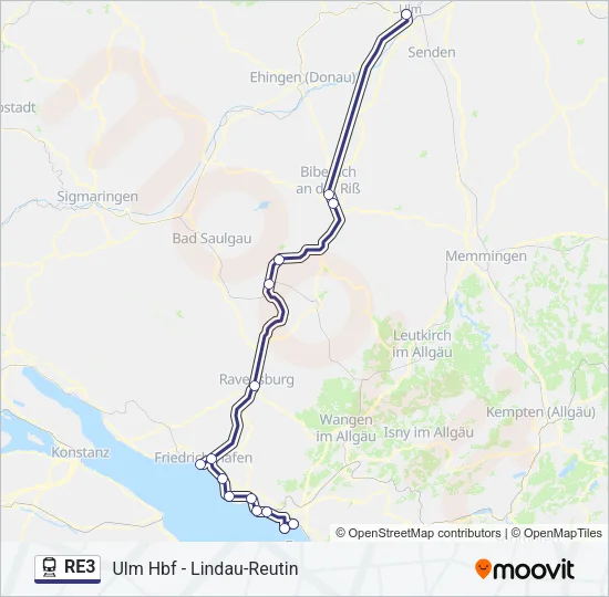RE3 Train Line Map
