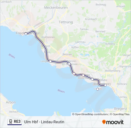 RE3 Train Line Map