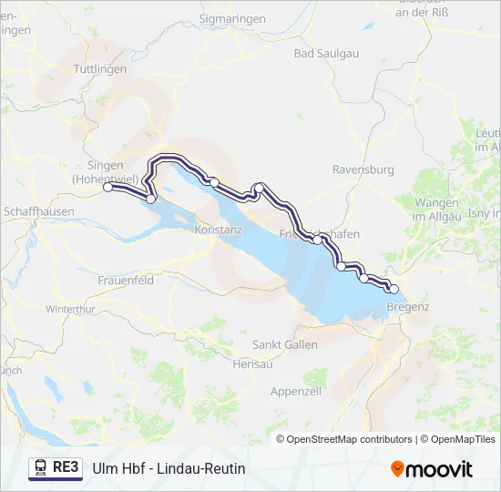 RE3 Train Line Map