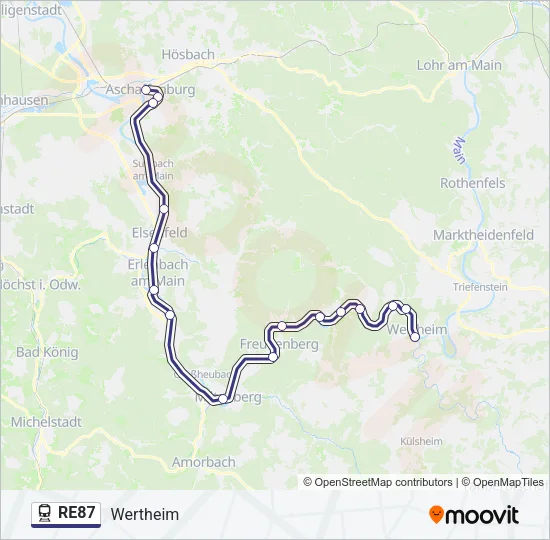 RE87 Train Line Map