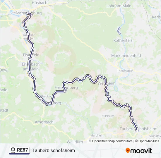 RE87 Train Line Map