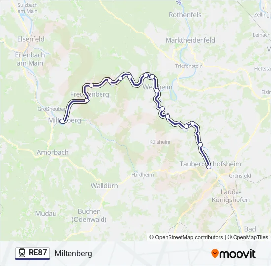 RE87 Train Line Map
