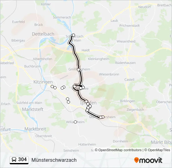 304 Bus Line Map
