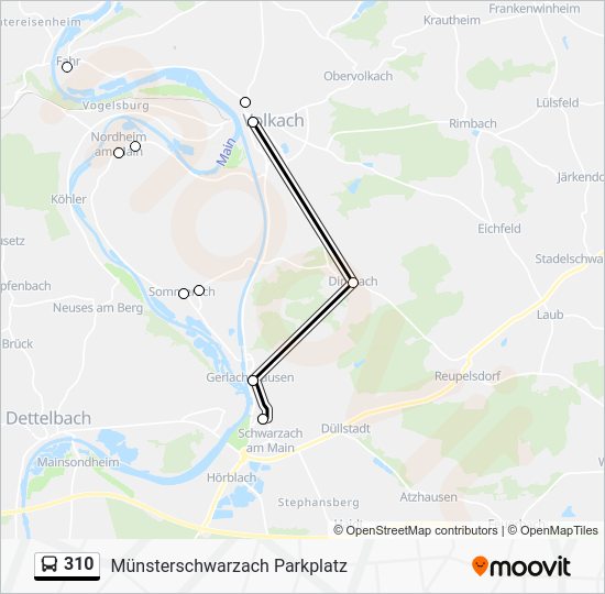 310 Bus 310 Route: Schedules, Stops & Maps - Münsterschwarzach Parkplatz (Updated)