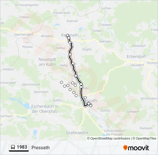 1983 Bus Line Map