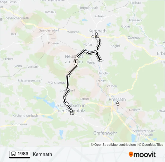 1983 Bus Line Map