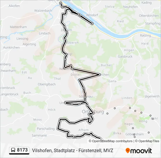 Автобус 8173: карта маршрута
