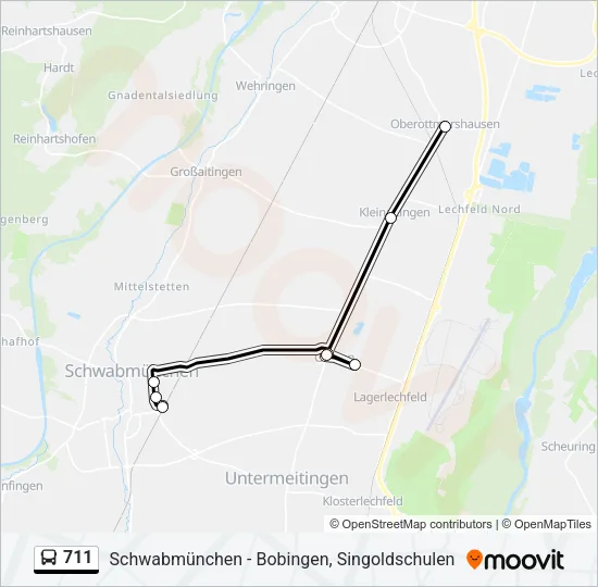 Автобус 711: карта маршрута