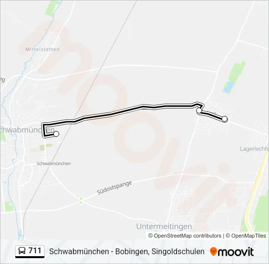 Автобус 711: карта маршрута