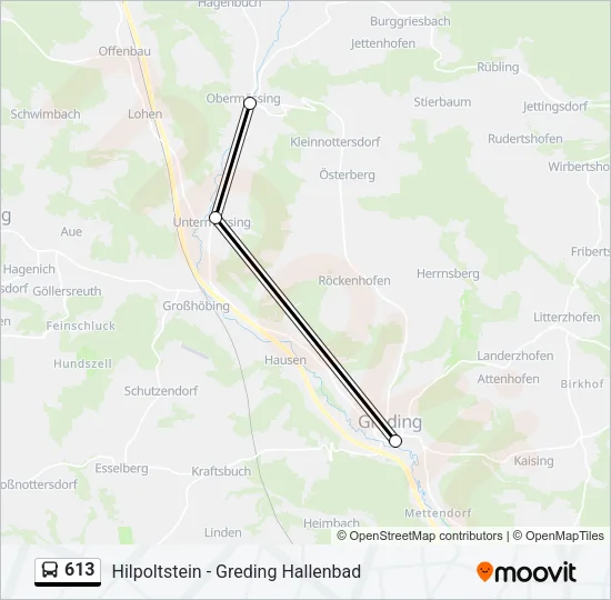 613 Bus Line Map