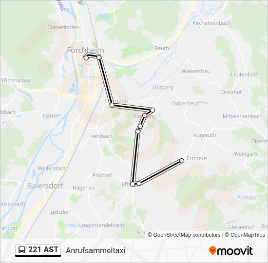 221 ast Route: Fahrpläne, Haltestellen & Karten - Anrufsammeltaxi ...