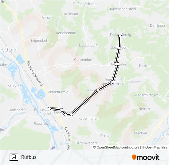 220 RUFBUS Bus Line Map