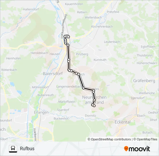 224 RUFBUS Bus Line Map