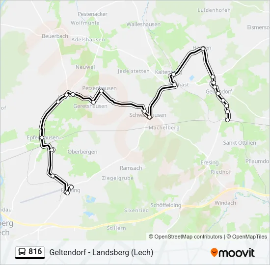 816 Bus Line Map