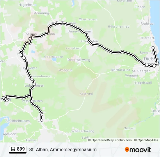 899 Bus Line Map