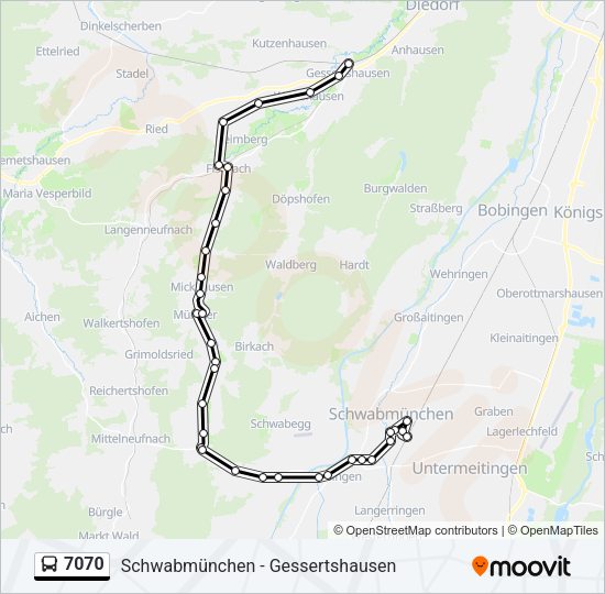 Автобус 7070: карта маршрута