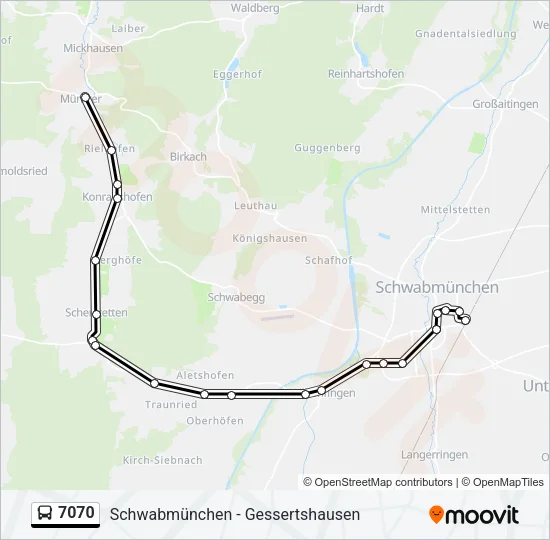 7070 Bus Line Map