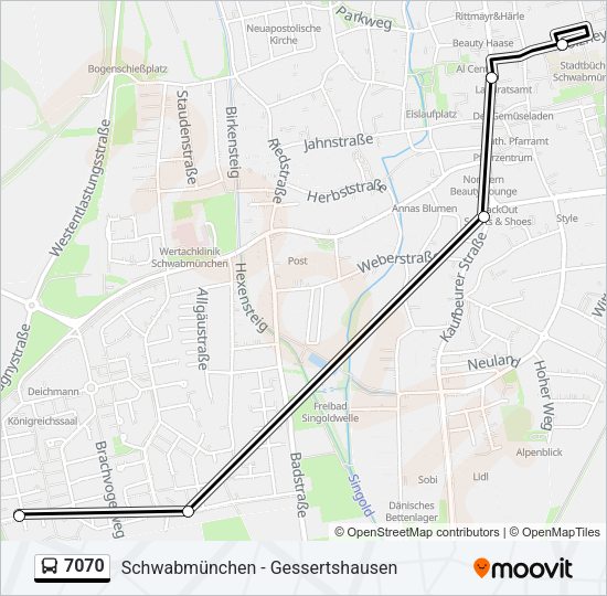 Автобус 7070: карта маршрута